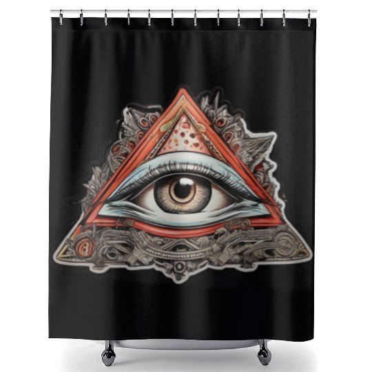 Illuminati one eye symbol of world society Shower Curtains