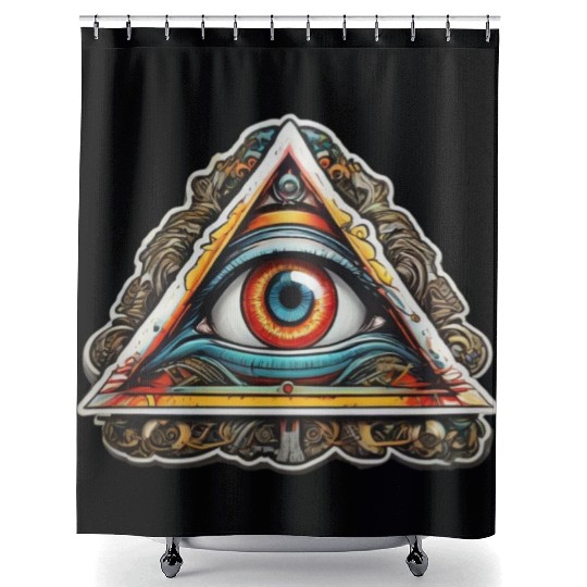 secret society illuminati Shower Curtains