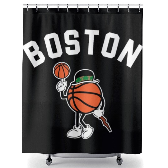 Boston Basketball Graphic Tees 2 Shower Curtains
