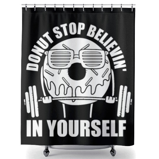 Fitness Donut Funny Donut Gym Shower Curtains