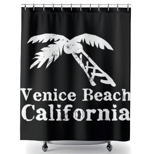 Venice Beach California Palm Tree Souvenirs Gifts Shower Curtains