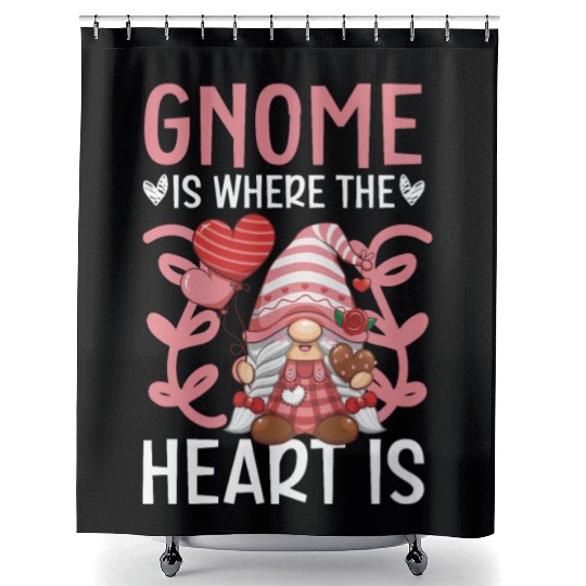 Gnome Valentines Day Gardening Garden Gnome Lover Shower Curtains