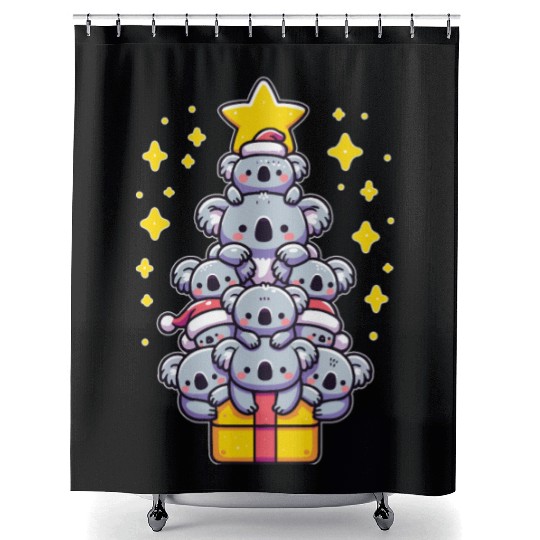 Koala Christmas Tree Merry Christmas Shower Curtains