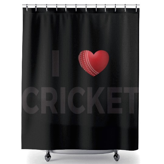 I Love Cricket Shower Curtains