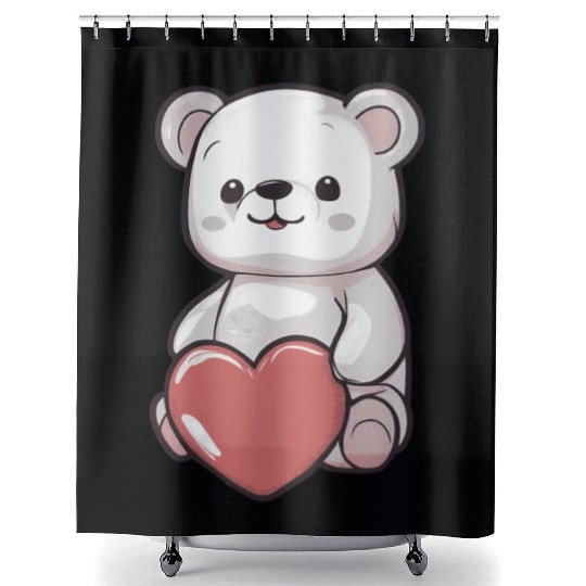 Valentine Bear Shower Curtains