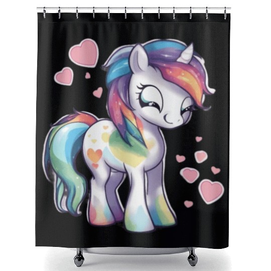Valentine Pony Shower Curtains