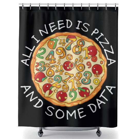 Big Data Pizza Scientist Analyst Machine Shower Curtains