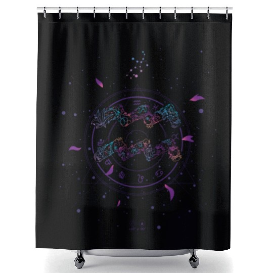 Aquarius Floral Zodiac Harmony Shower Curtains