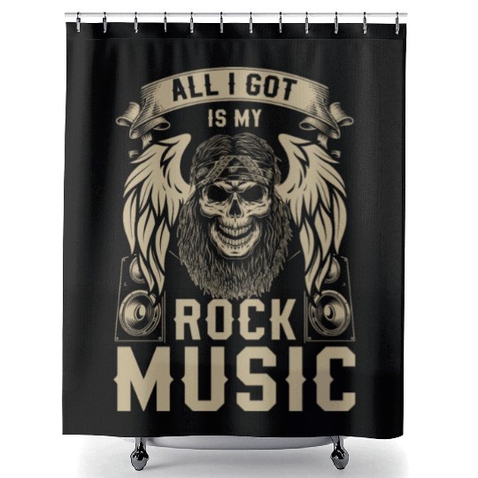 Rock Band Guitar Shower Curtains