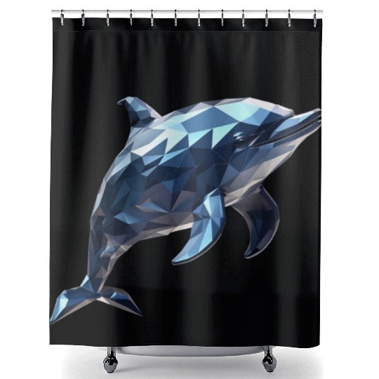 Geometric Style Dolphin Shower Curtains