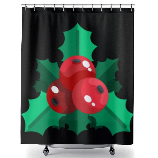 mistletoe christmas Shower Curtains