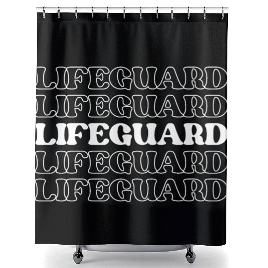 Lifeguard Beach Swimming Pool Guard Shower Curtains