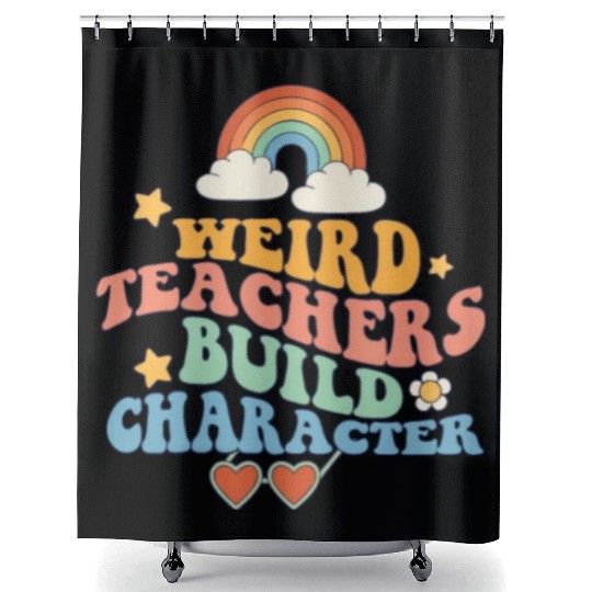 Weird Teachers Build Character Groovy School Shower Curtains