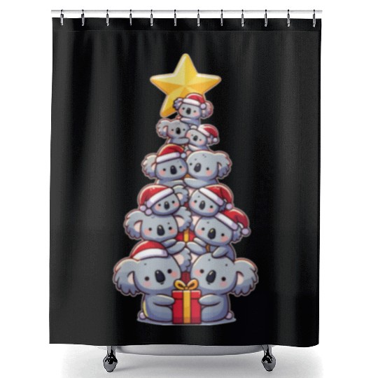 Koala Christmas Tree Merry Christmas Shower Curtains