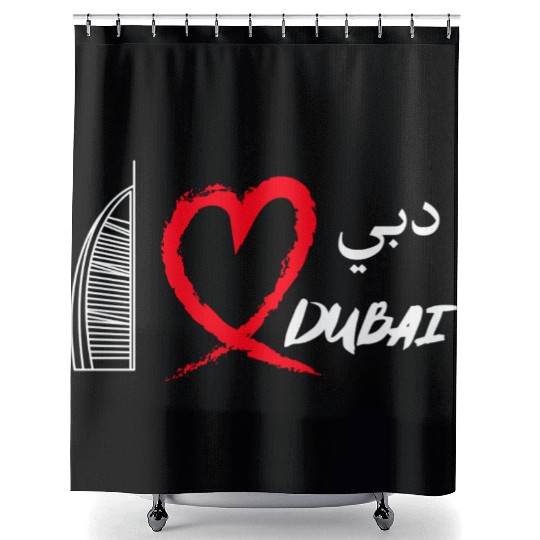 i love dubai Shower Curtains