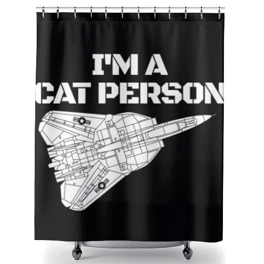 I'm Cat Person F14 Tomcat Fighter Jet Schematicf14 Shower Curtains