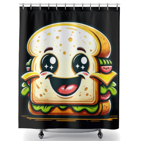 Laughing Sandwich – Lunchtime laughter Shower Curtains