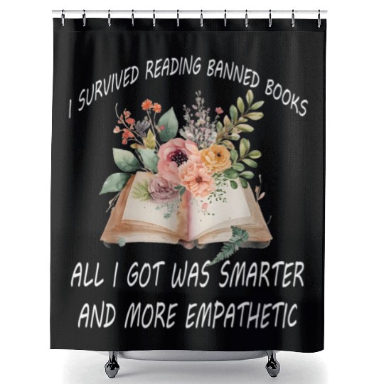 I Survived Reading Banned Books Book Lover Shower Curtains