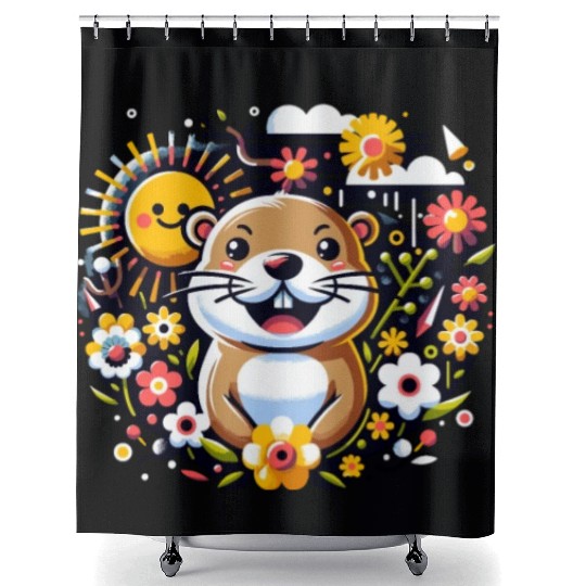 Groundhog Day 2024 Enthusiast February 2nd Shower Curtains