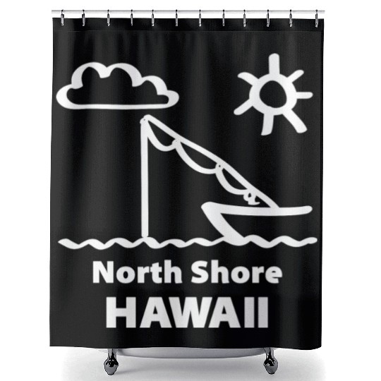 North Shore Hawaii Fishing Souvenirs Gifts Shower Curtains