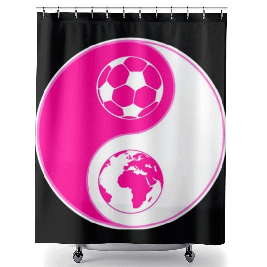 soulofsoccer joyful balance Shower Curtains