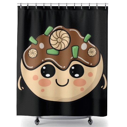 Cute Takoyaki Shower Curtains