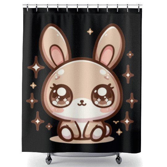 Rabbit Bubble Tea Kawaii Shower Curtains