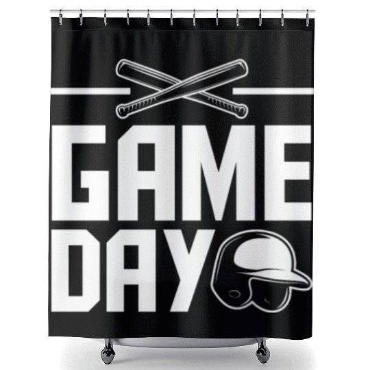 Game Day Funny Baseball Gift Shower Curtains