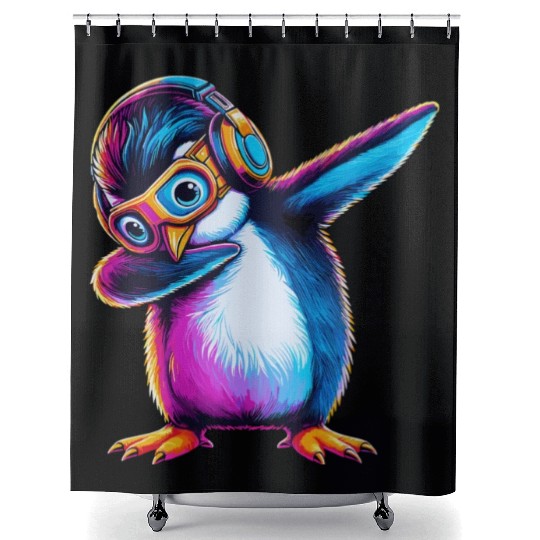 Dabbing Penguin - Hilarious Shower Curtains for Dab Enthusiast