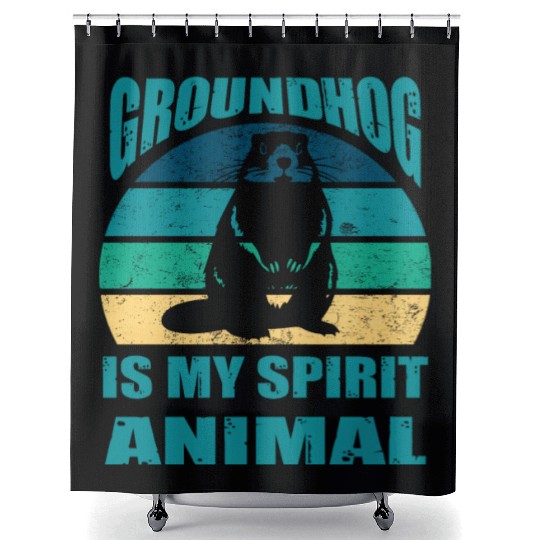 funny Respect the groundhog Shower Curtains