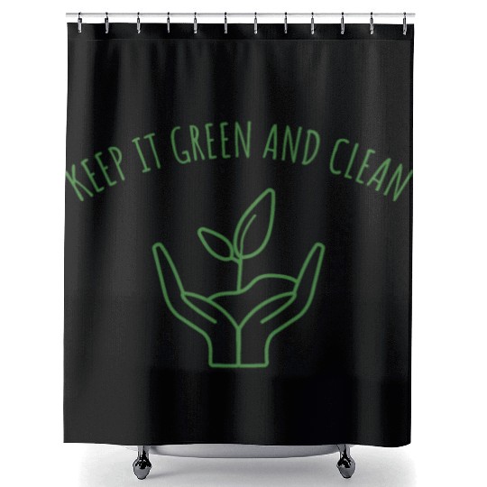 Keep it Green and Clean Ecology Planet Earth Shower Curtains
