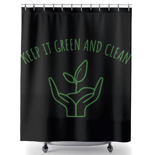 Keep it Green and Clean Ecology Planet Earth Shower Curtains