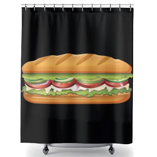 Subway Sandwich Design Shower Curtains