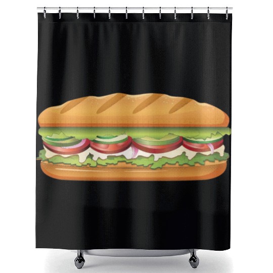 Subway Sandwich Design Shower Curtains