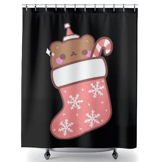 Teddy bear in a boot Shower Curtains