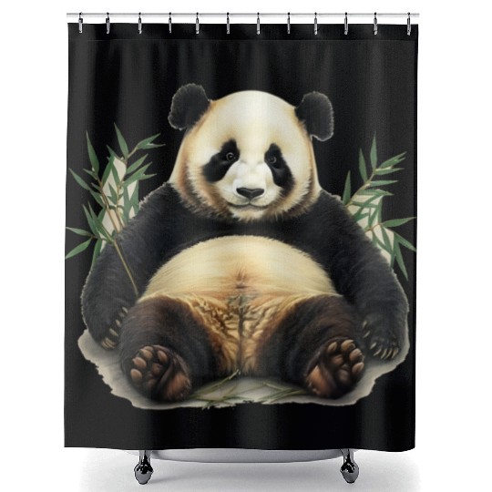 Panda Chilling Shower Curtains