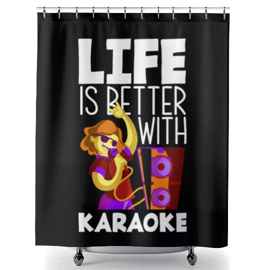 Funny Karaoke Singer Singing Musician Karaoke Gift Shower Curtains