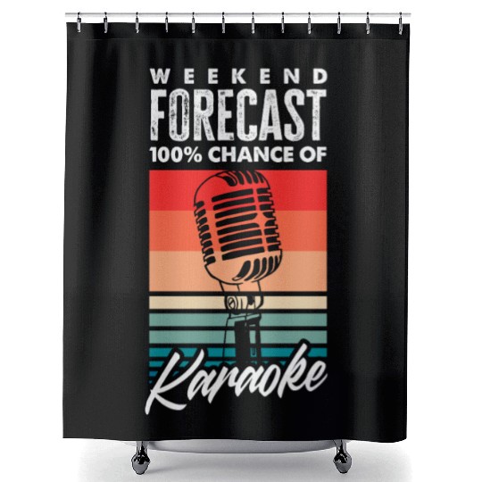 Funny Karaoke Singer Singing Musician Karaoke Gift Shower Curtains