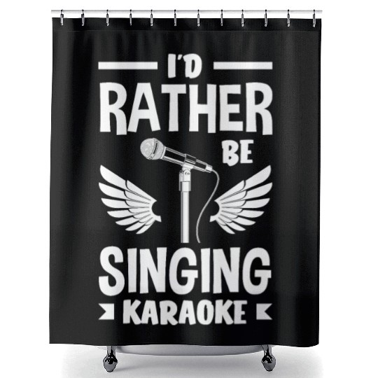 Funny Karaoke Singer Singing Musician Karaoke Gift Shower Curtains