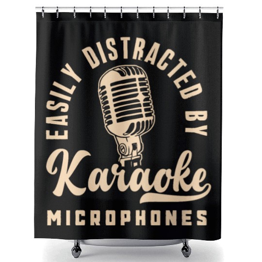 Funny Karaoke Singer Singing Musician Karaoke Gift Shower Curtains