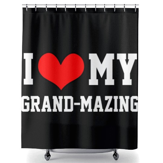 I Love My Grandma Amazing Puns Fun Mothers Day Kid Shower Curtains