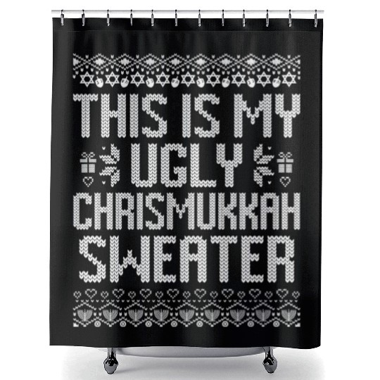 Happy Chrismukkah Christmas Hannukkah Gift Shower Curtains