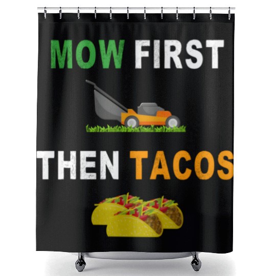 Lawn Mowing Taco Mower Grass Cutting Shower Curtains