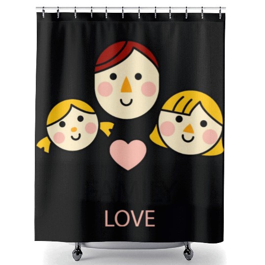 family love Shower Curtains