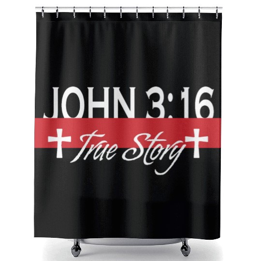 John 3:16 True Story Love Jesus Christian Shower Curtains