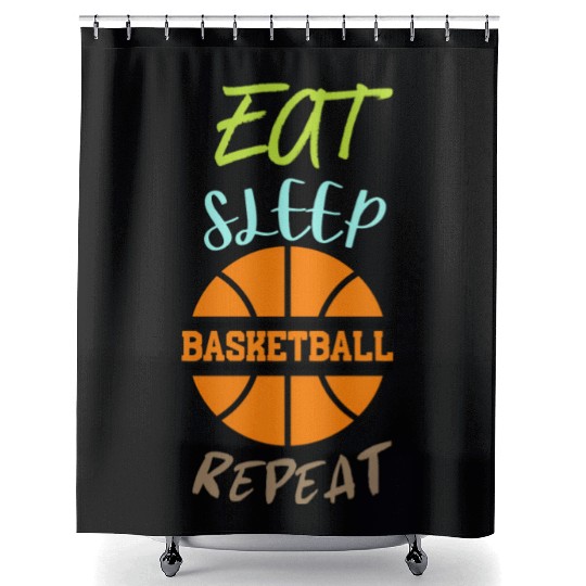 Eat Sleep Repeat Basketball Coach Player Shower Curtains