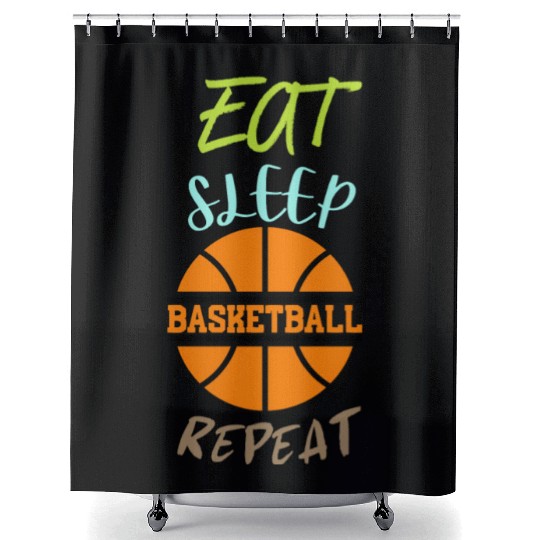 Eat Sleep Repeat Basketball Coach Player Shower Curtains
