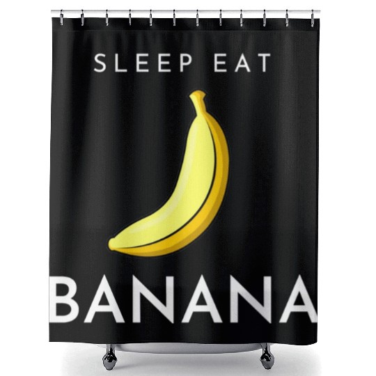 SLEEP EAT BANANA Shower Curtains