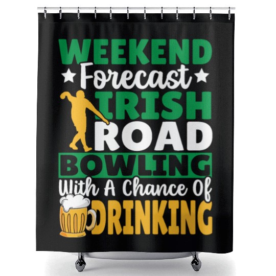 Weekend Forecast Irish Road Bowling Shower Curtains