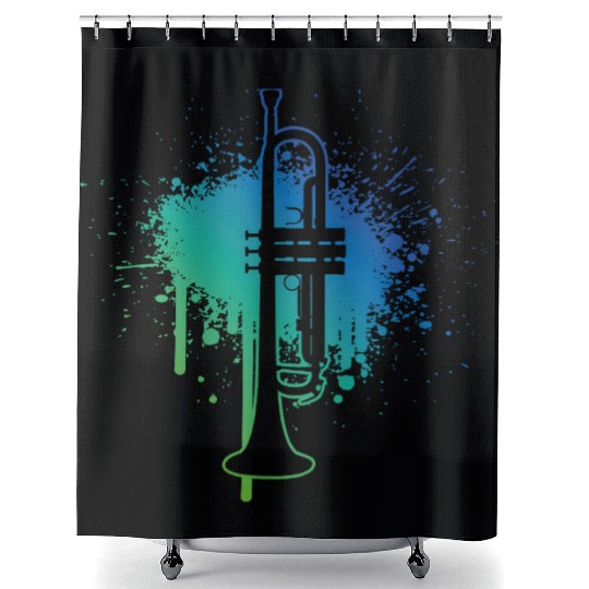 Trumpet Stripe Shower Curtains